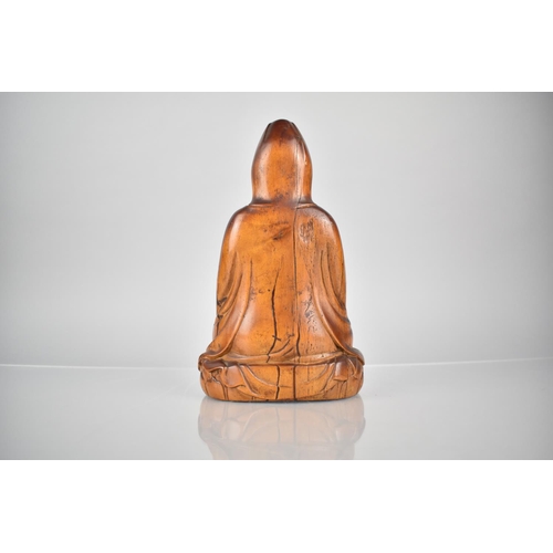 323 - A Nice Quality Chinese Hardwood Study of Guanyin in Seated Position, 20cm High