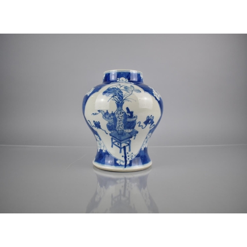 286 - A 19th Century Chinese Qing Period Porcelain Blue and White Prunus Pattern Baluster Vase of Squat Fo... 