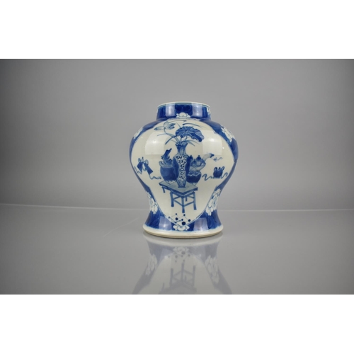 286 - A 19th Century Chinese Qing Period Porcelain Blue and White Prunus Pattern Baluster Vase of Squat Fo... 