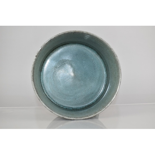 215 - A Chinese Celadon, Crackle Glazed Censer on Short Tripod Supports and Ribbed Body, 13.5cm High & 18c... 