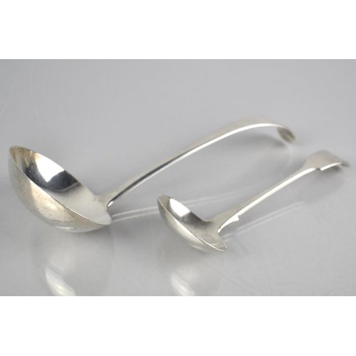 187 - Two 19th century Silver Sauce Ladles, the Larger Example by George Turner, Exeter 1815 and the Small... 