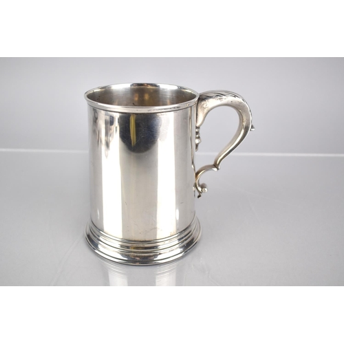 127 - A George V Silver Tankard by William Suckling Ltd with Plain Sides & Scrolled Handle, 462g