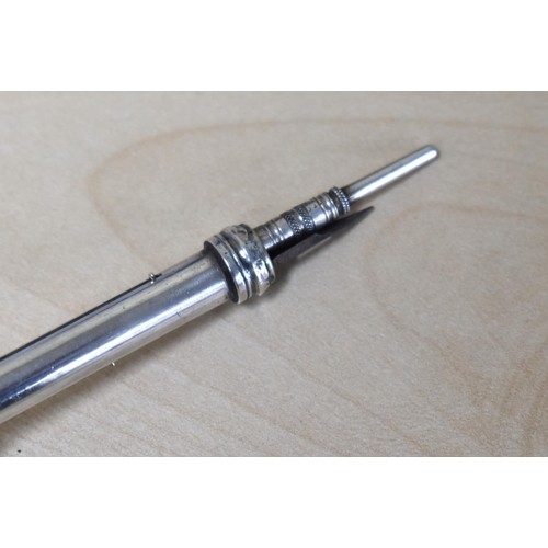 348 - A Silver Sliding Pencil and Pen by V & J, Chester 1889 with Loop for Chain