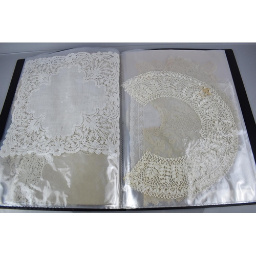 114 - A Collection of Various Early Textiles to Comprise Lacework to Include Collars etc, Chinese Silk Emb... 