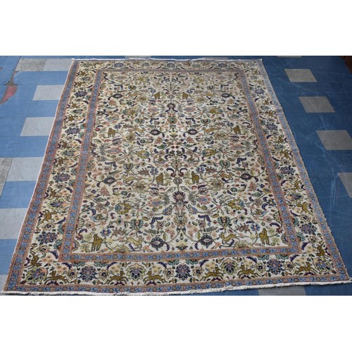 398 - A Handmade Antique Persian Tabriz Carpet Signed by Master Weaver Shmashi, 310x219cm