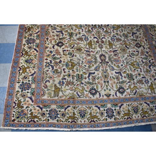 398 - A Handmade Antique Persian Tabriz Carpet Signed by Master Weaver Shmashi, 310x219cm