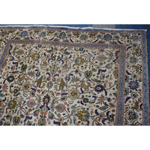 398 - A Handmade Antique Persian Tabriz Carpet Signed by Master Weaver Shmashi, 310x219cm