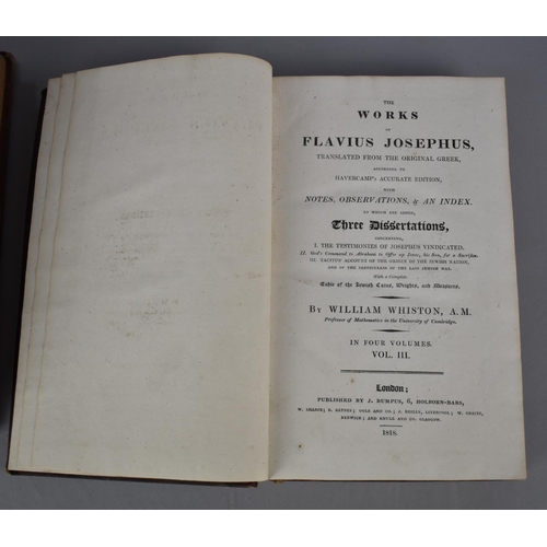 408 - Four Early 19th Century Leather Bound Books to comprise Two Volumes 'The Works of Flavius Josephus' ... 