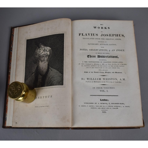 408 - Four Early 19th Century Leather Bound Books to comprise Two Volumes 'The Works of Flavius Josephus' ... 