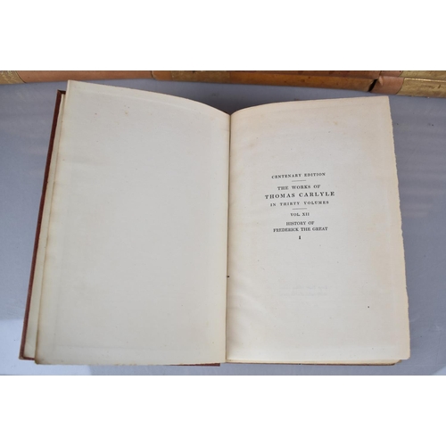 413 - Twenty Eight Volumes, Centenary Edition, The Works of Thomas Carlyle Published 1898, Large Paper Edi... 