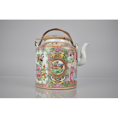 420 - A 19th Century Chinese Porcelain Qing Period Famille Rose, Teapot, 13cms High