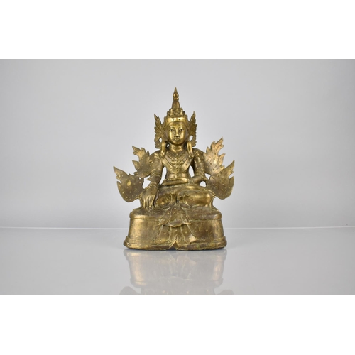 422 - A Cast Bronze Sino Tibetan Study of Seated Deity, 30cms High