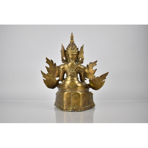 422 - A Cast Bronze Sino Tibetan Study of Seated Deity, 30cms High