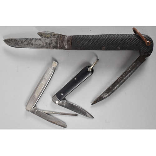 100 - A Vintage Jack Knife with Two Blades and Marlin Spike together with a Pipe Smokers Pen Knife and One... 