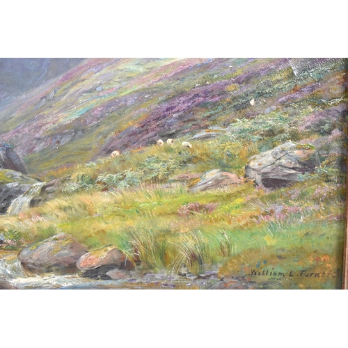 104 - A Gilt Framed Oil on Canvas, a Highland Glen by William Lakin-Turner, 34x24cms