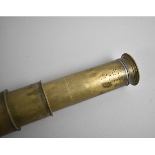 11 - A late 19th Century Three Fold Brass and Wooden Telescope by Dollond, London