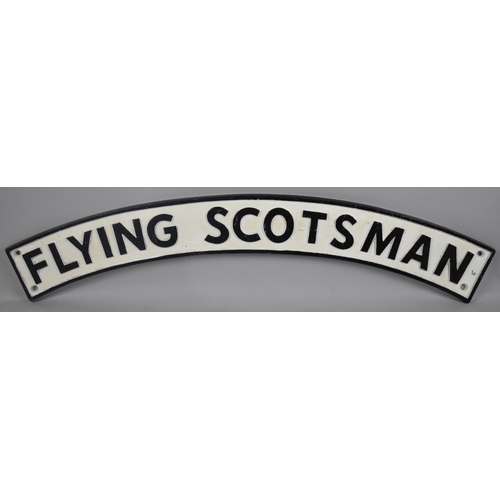 122 - A Reproduction Cast Metal Engine Plate for The Flying Scotsman, 87cms by 10cms Plus VAT