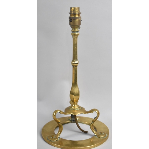 16 - A Late 19th/Early 20th Century Brass Pullman Railway Carriage Table Lamp, 34cms High