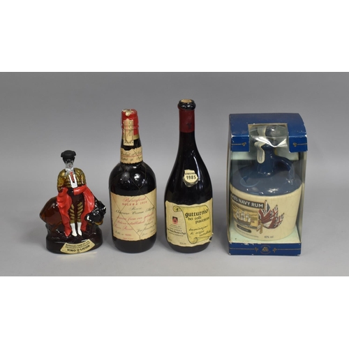 165 - A Commemorative Ceramic Decanter, Lambs Navy Rum HMS Victory together with a Spanish Liqueur 1985 It... 