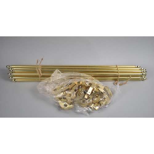 184 - A Collection of Modern Brass Stair Rods and Fittings, 56cms Long