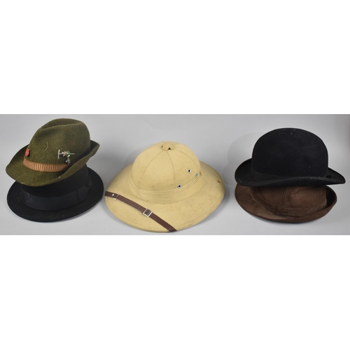 188 - A Collection of Various Vintage Hats including Pith Example