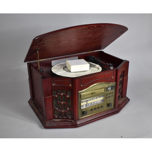 200 - A Music Centre in The Vintage Style witb Radio, CD Player and Turntable, 52cms Wide