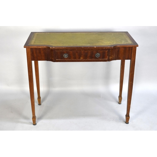 204 - A Mid/Late 20th Century Side Table with Breakfront Single Drawer on Square Tapering Supports, Tooled... 