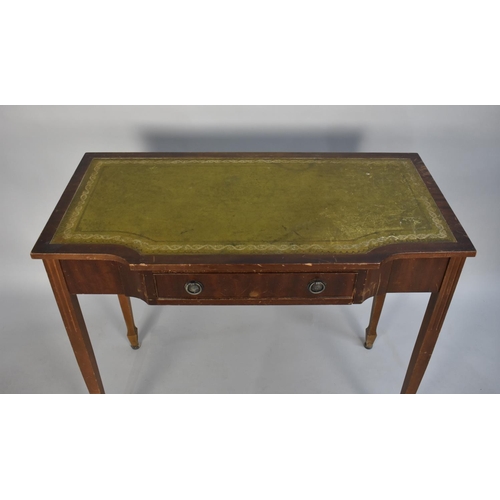 204 - A Mid/Late 20th Century Side Table with Breakfront Single Drawer on Square Tapering Supports, Tooled... 