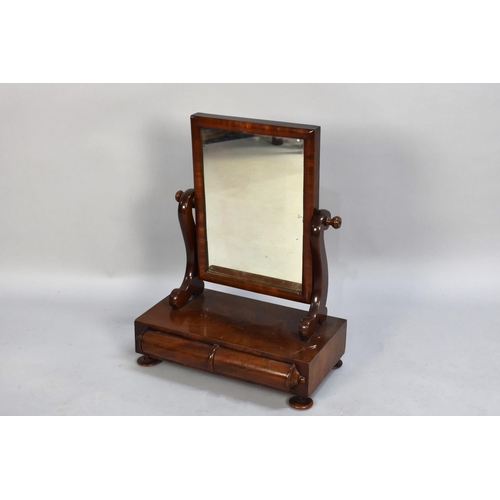 205 - A Victorian Mahogany Swing Dressing Table Mirror with Rectangular Plinth Base having Two Drawers, 41... 