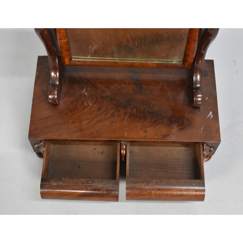 205 - A Victorian Mahogany Swing Dressing Table Mirror with Rectangular Plinth Base having Two Drawers, 41... 