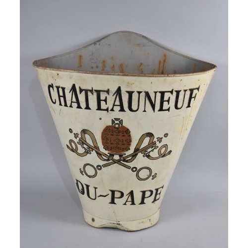 214 - A Vintage Painted Metal French Grape Pickers Knapsack for Chateauneuf Du Pape, 61cms High