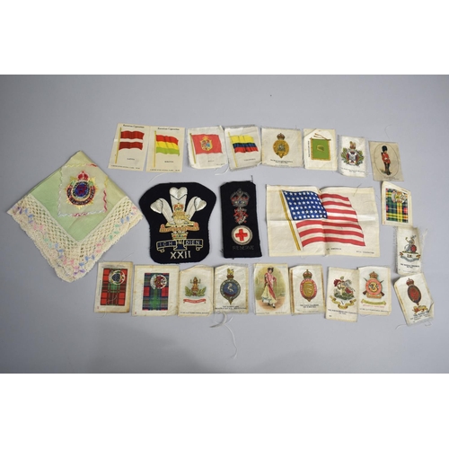 239 - A Collection of Various Silk Cigarette Cards to Include Army Regiments, Flags etc Together with an E... 