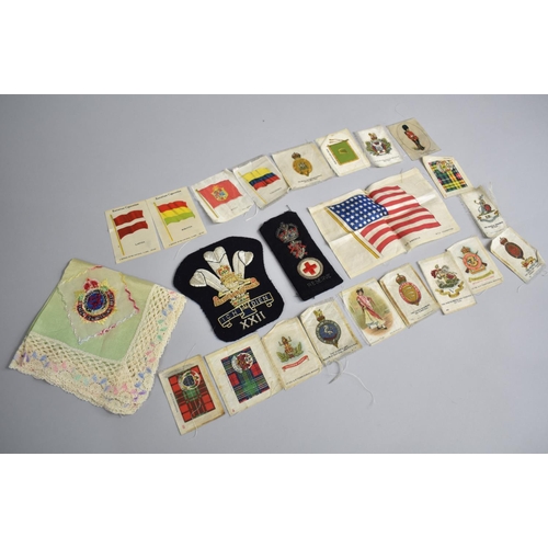 239 - A Collection of Various Silk Cigarette Cards to Include Army Regiments, Flags etc Together with an E... 