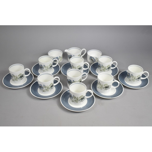 247 - A Wedgwood Susie Cooper Design Glen Mist Pattern Coffee Set to Comprise Nine Coffee Cans, Eight Sauc... 