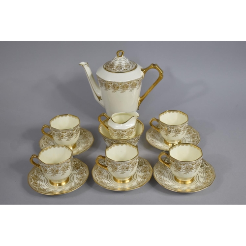 251 - An Art Deco Plant Tuscan China Part Service Decorated with Gilt Foliate and Scrolled Trim on Cream G... 