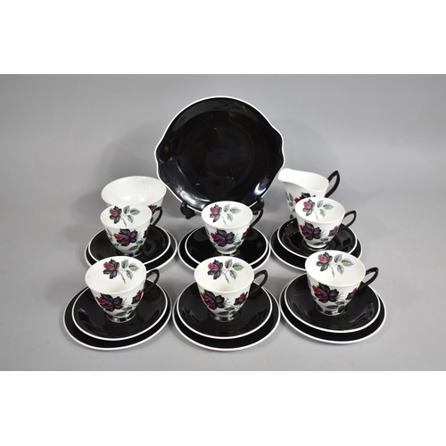 252 - A Royal Albert Masquerade Pattern Tea Set to Comprise Six Cups, Six Saucers, Six Side Plates, Milk J... 