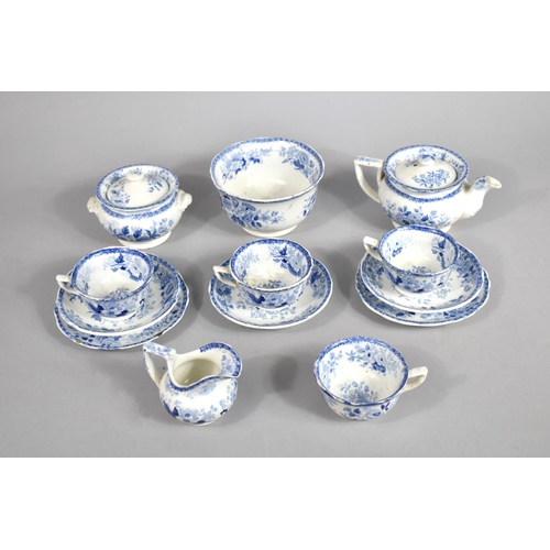 261 - A 19th Century Minton Blue and White Transfer Printed Dresden Flowers Opaque Children's Tea Set to C... 