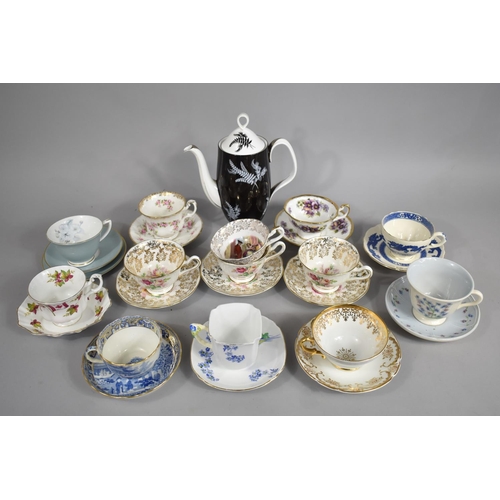 267 - A Collection of Various Cabinet Cups and Saucers to Comprise Art Deco Peony Handled Royal Stafford C... 