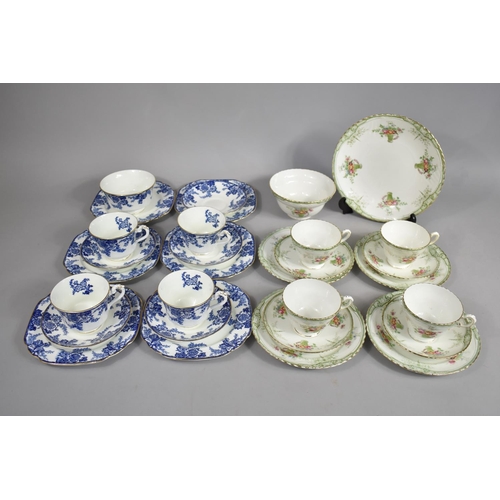 268 - Two Part Tea Sets to Comprise Swansea Floral Blue and White Transfer Printed and an Edwardian 'Marie... 