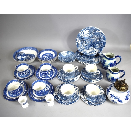 287 - A Collection of Various Blue and White Transfer Printed Ceramics to Comprise Willow Pattern Tea ware... 