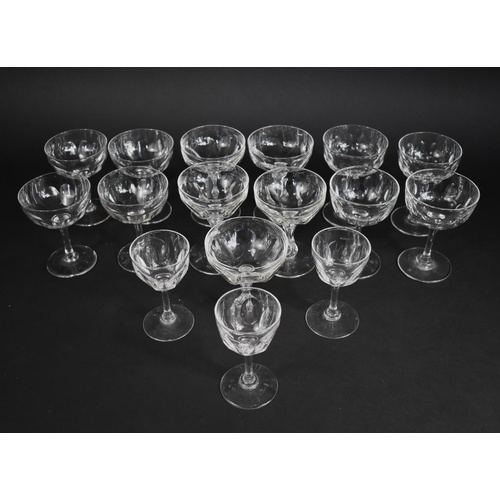 302 - A Collection of Various Couped Drinking Glasses to Comprise Salesian Stemmed Examples