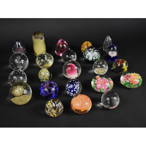 304 - A Collection of Various Glass Paperweights etc