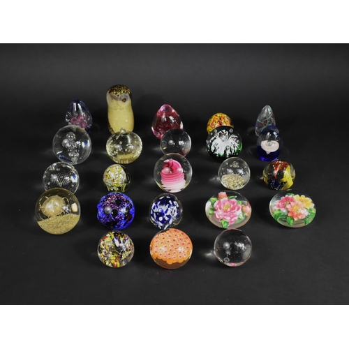 304 - A Collection of Various Glass Paperweights etc