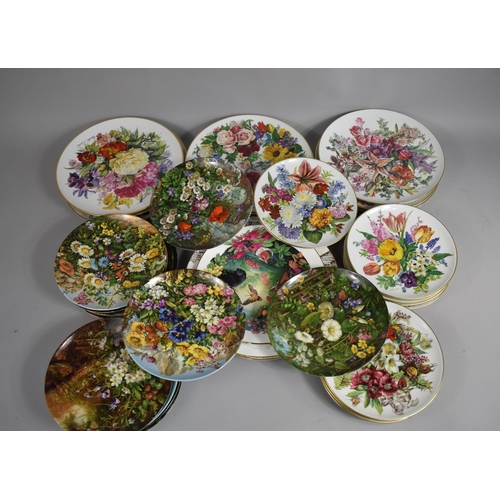 314 - A Large Collection of Various Floral Decorated Collectors Plates to Include Examples by Hutschenreut... 