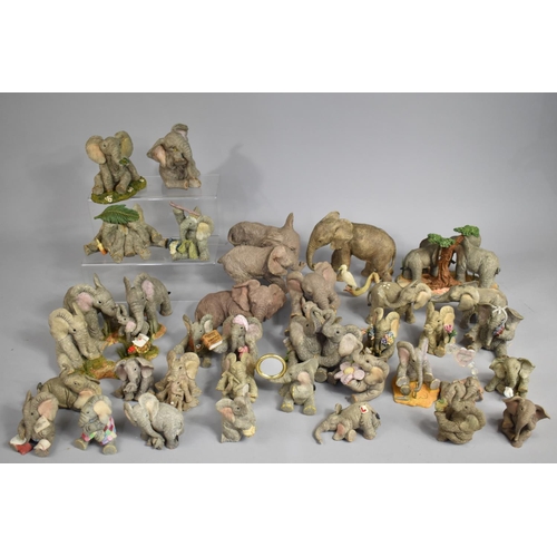 315 - A Large Collection of Various Tuskers Elephant Ornaments