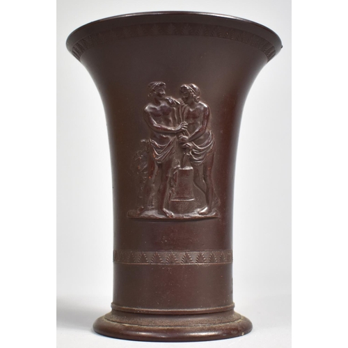 322 - A 19th Century Ferdinand Gerbing Witwe Terracotta Vase of Trumpet Form Decorated with Classical Figu... 