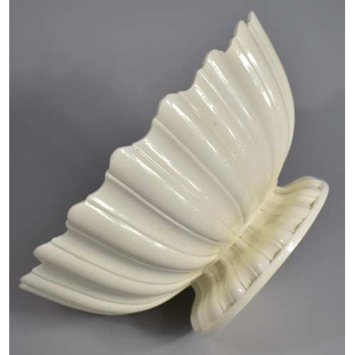 330 - A 19th Century Creamware Footed Bowl of Reeded Form with Wavy Rim, 24cm diameter and 12.5cm high