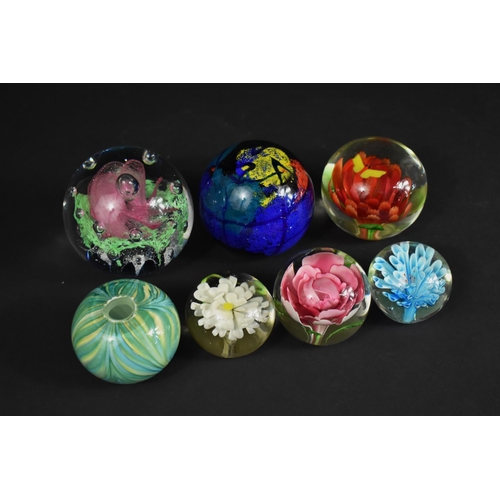 341 - A Collection of Various Glass Paperweights to Include Large Examples etc