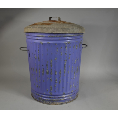 351 - A Vintage Galvanised Bin with Lid, 57cms High