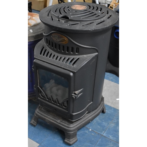 352 - A Cast Metal Provence Gas Heater in the Form of a Wood Burner, 75cms High